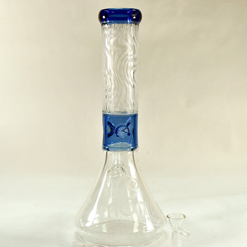 Big Mom Glass Water Pipe Frosted Zebra Design With Ice Catcher - Diffused Downstem - 971 Grams - 13 Inches - Assorted Colors [N-BM602 / BM602] (MSRP $90.00) zebra hookah
